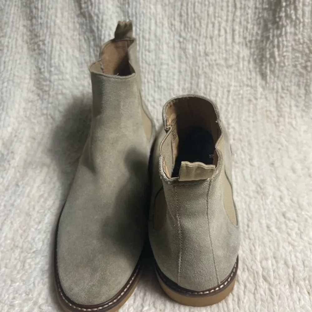 Steve Madden Men’s Highline Leather Suede Khaki Chelsea Boots SZ8M